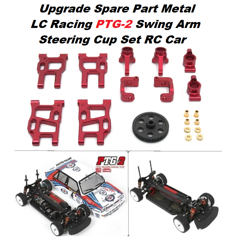 Upgrade Spare Part Metal LC Racing PTG-2 Swing Arm Steering Chub C hub Cup Knukle Spur Gear Baja Set