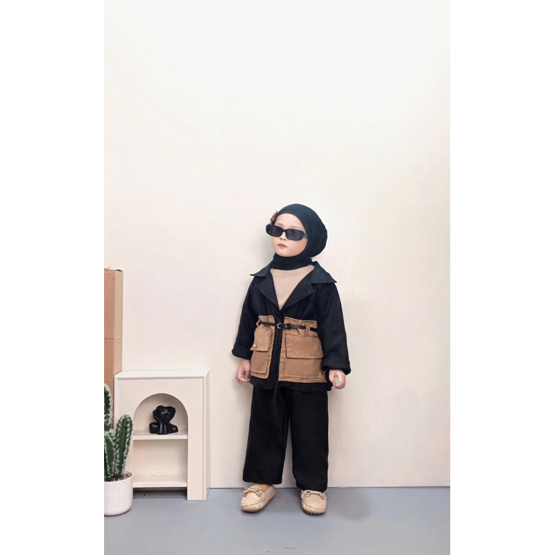 oneset anak // Set blazer two tone // free belt // oneset lebaran 2026