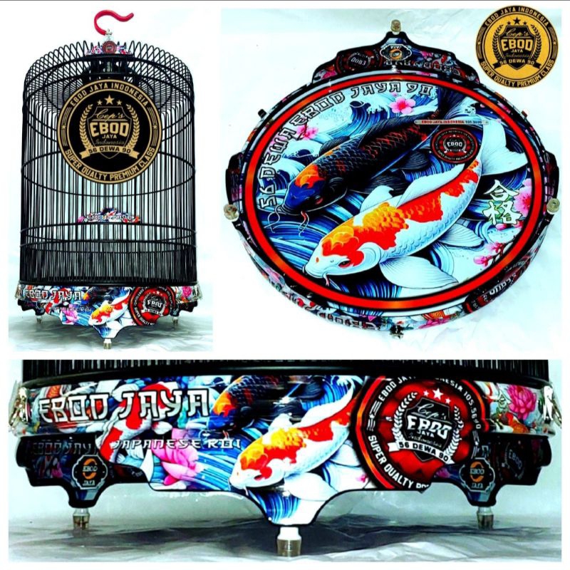 KANDANG SANGKAR MURAI EBOD JAYA PVC NEW DECAL KOI NO 2