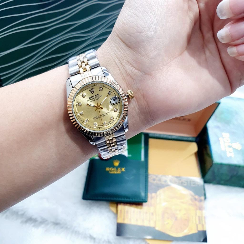 Bisa COD Jam Rolek Wanita / Jam Tangan Cewek Mini, Jam Tangan Rolex Paket Komplit Box+PaperBag dll