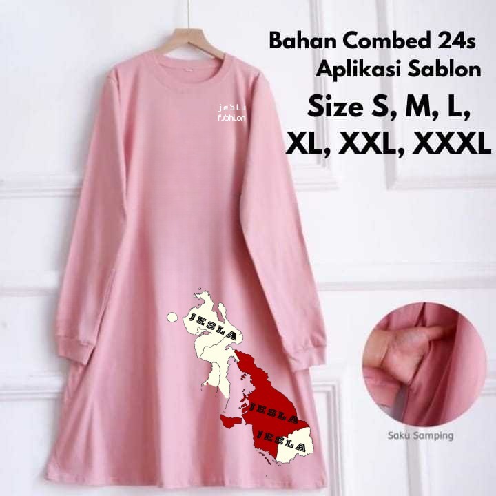 Tunik Wanita Korean Style Grecy Tunik BO Size S M L XL XXL XXXL LD 90-130 CM Bahan Kaos Katun Combed