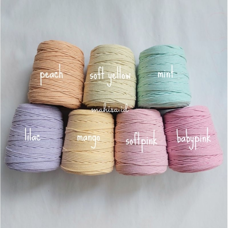 Tali Katun Macrame Warna 4MM 1KG | Benang Macrame Premium