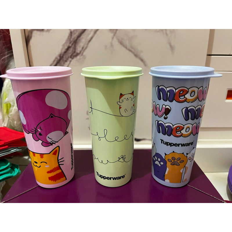 gelas tutup datar giant tumbler 470ml ori tupperware