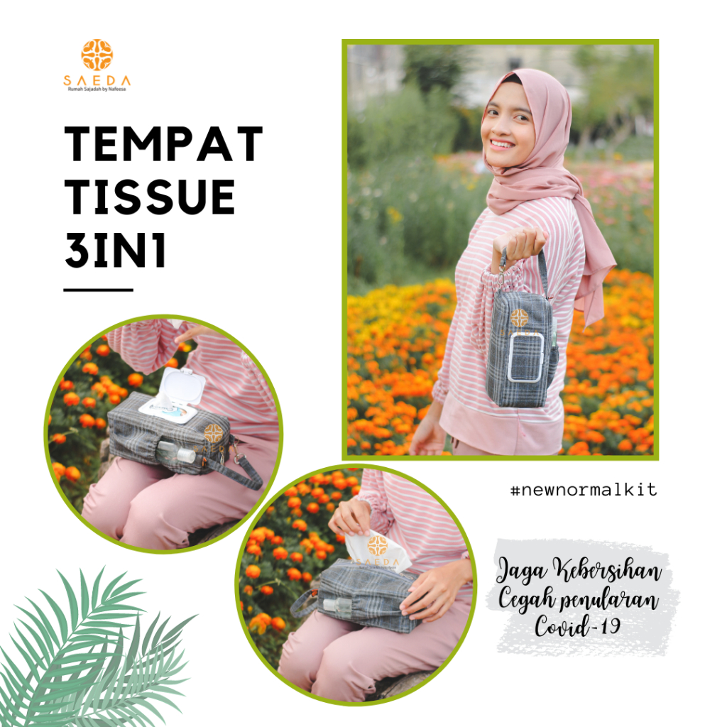 SAEDA - Tempat Tissue 3 in 1 Multifungsi New Normal Kit Tas Keperluan Bayi