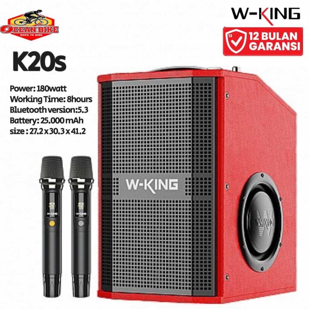 WKING Speaker Bluetooth Karaoke K20S 2 Microphone Wireless TWS Party Box Portable super bass