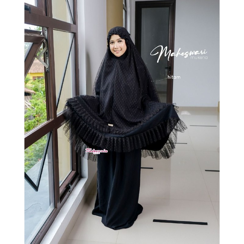 MUKENA JUMBO DEWASA MAHESWARI MOM ORIGINAL BY ZABANNIA FASHION MUSLIM COUPLE IBU ANAK BAHAN TILE REN