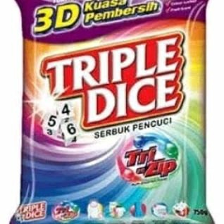 deterjen triple dice ( ungu 750 gr)