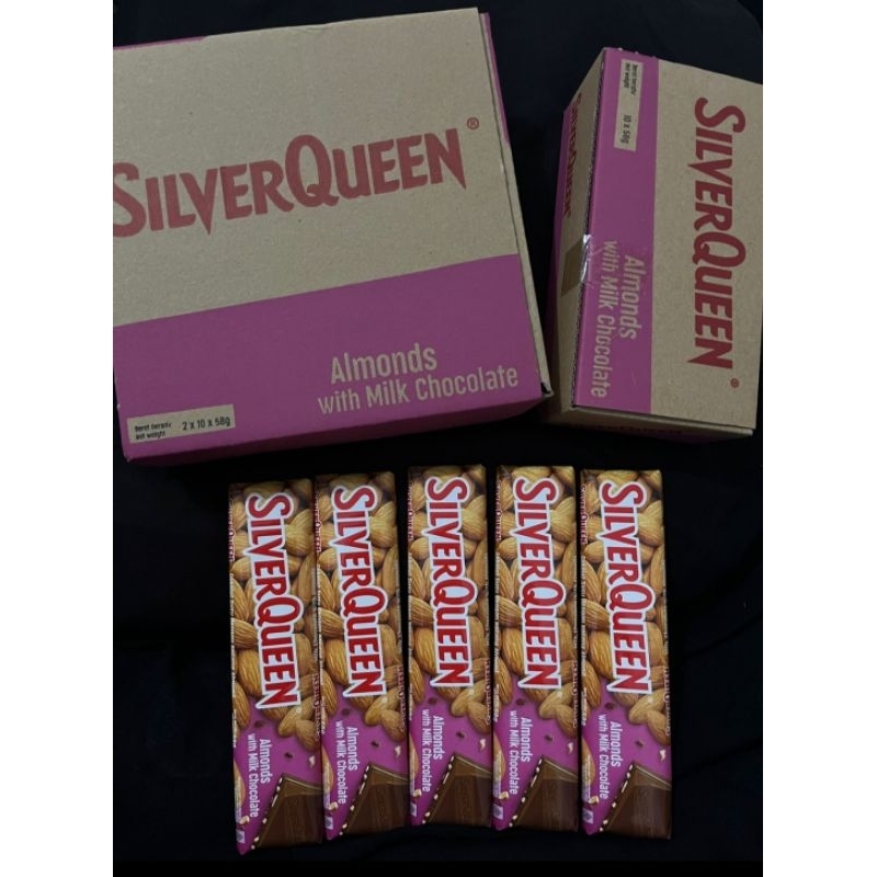 

SILVERQUEEN ALMONDS & CASHEWS ISI 10 PCS, 55 GRAM &25 GRAM , SILVERQUEEN 30GRAM Almond isi 12 PCS