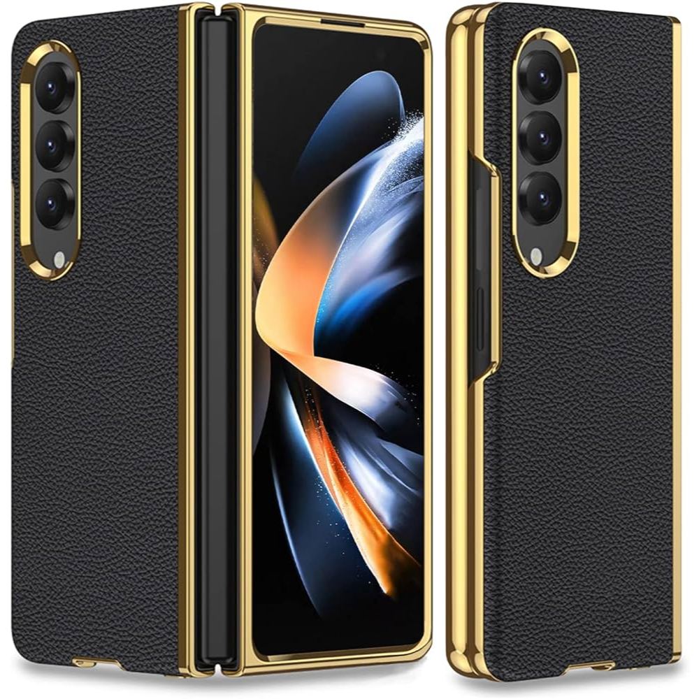Case Samsung Z Fold 3 - Fold 4 - Fold 5 5G Case Softcase ELECTROPLATING LEATHER PATTERN Case Casing 