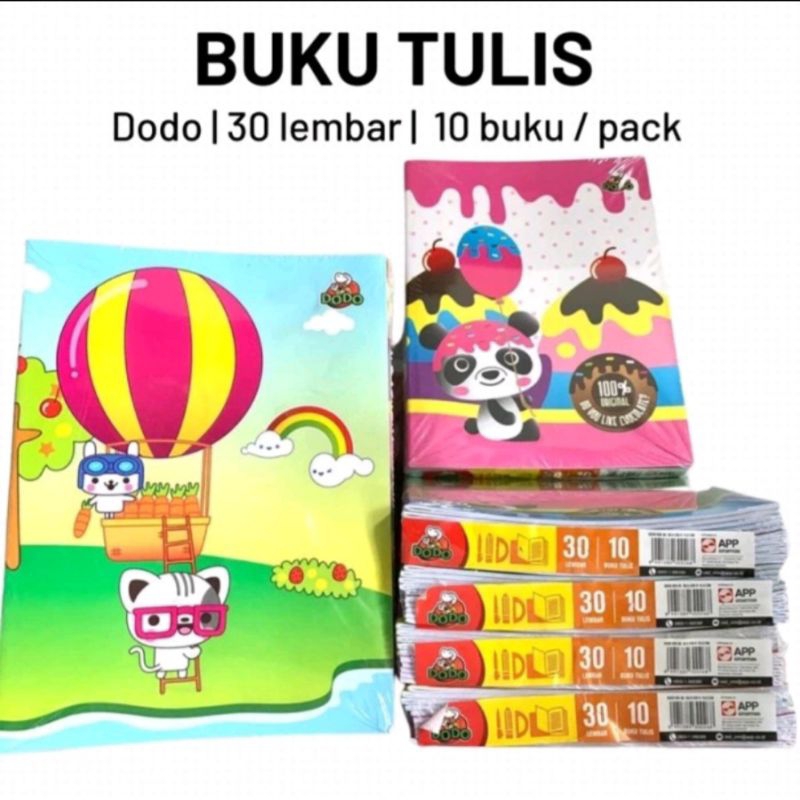 

1pak:10pcs BUKU TULIS PENDEK DODO 30 LEMBAR