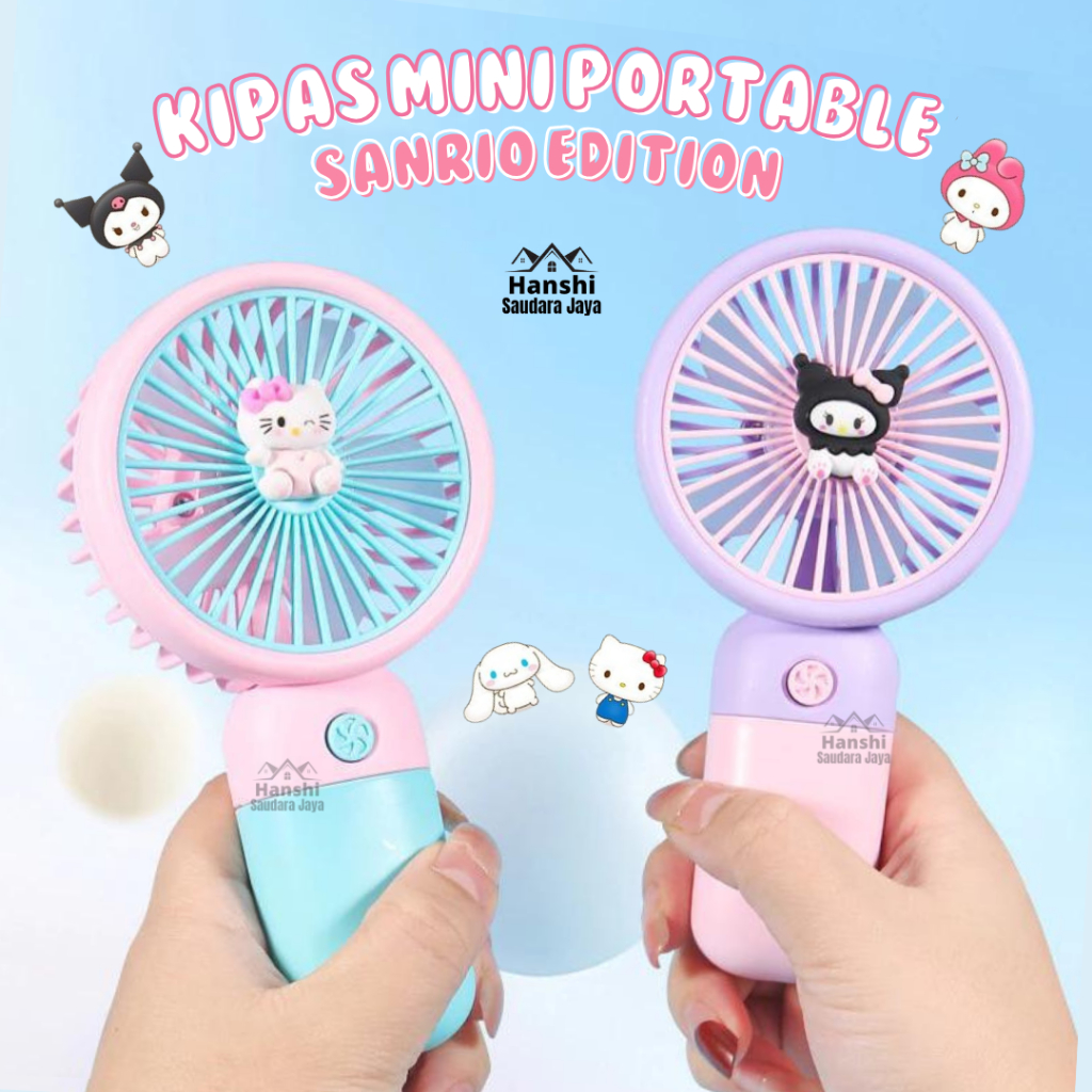Kipas Mini USB SANRIO Kipas Genggam Karakter SANRIO Kipas Angin Portable Mini USB Kuromi melody