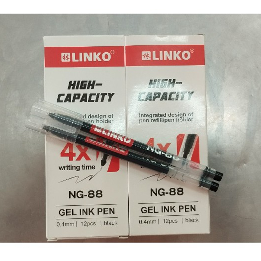 

PENA GELL LINKO NG-88 HITAM ( 0.40mm ) 1 BOX ISI 12 PCS
