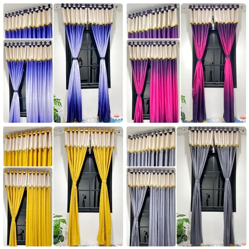 Gorden Smokring Renda Poni Kristal Mewah Ukuran 120x220 Free Tali Gorden