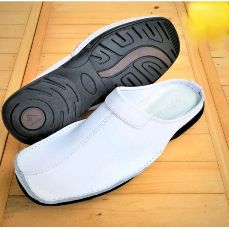 Sepatu selop pria kulit asli sandal kulit pria sepatu sandal sepatu kulit