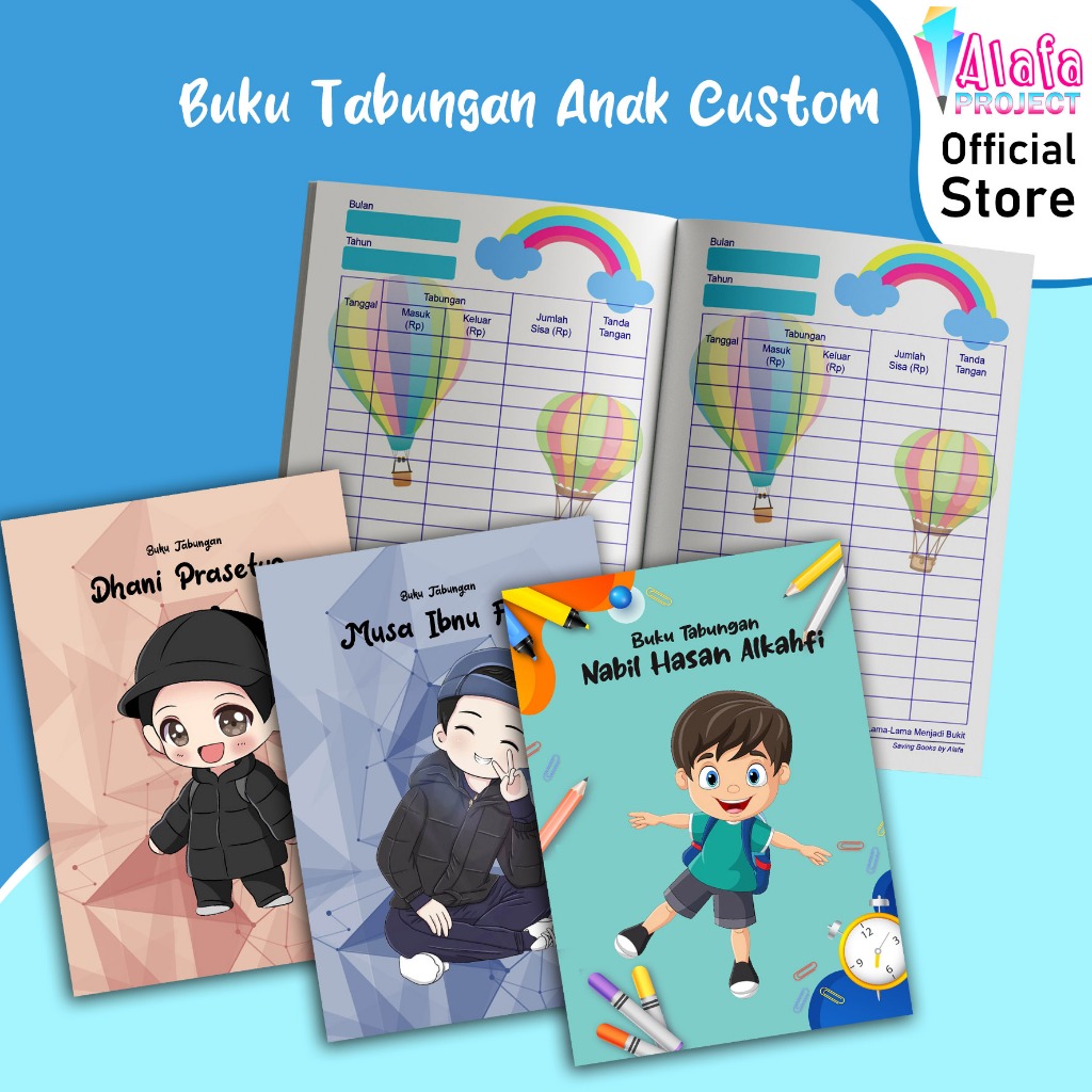 

alafaproject Buku Tabungan Anak Custom 61-70