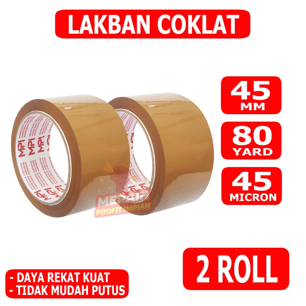 

2 PCS - Lakban Coklat 45 mm x 80 yard - Lakban Packing - Lakban MPI