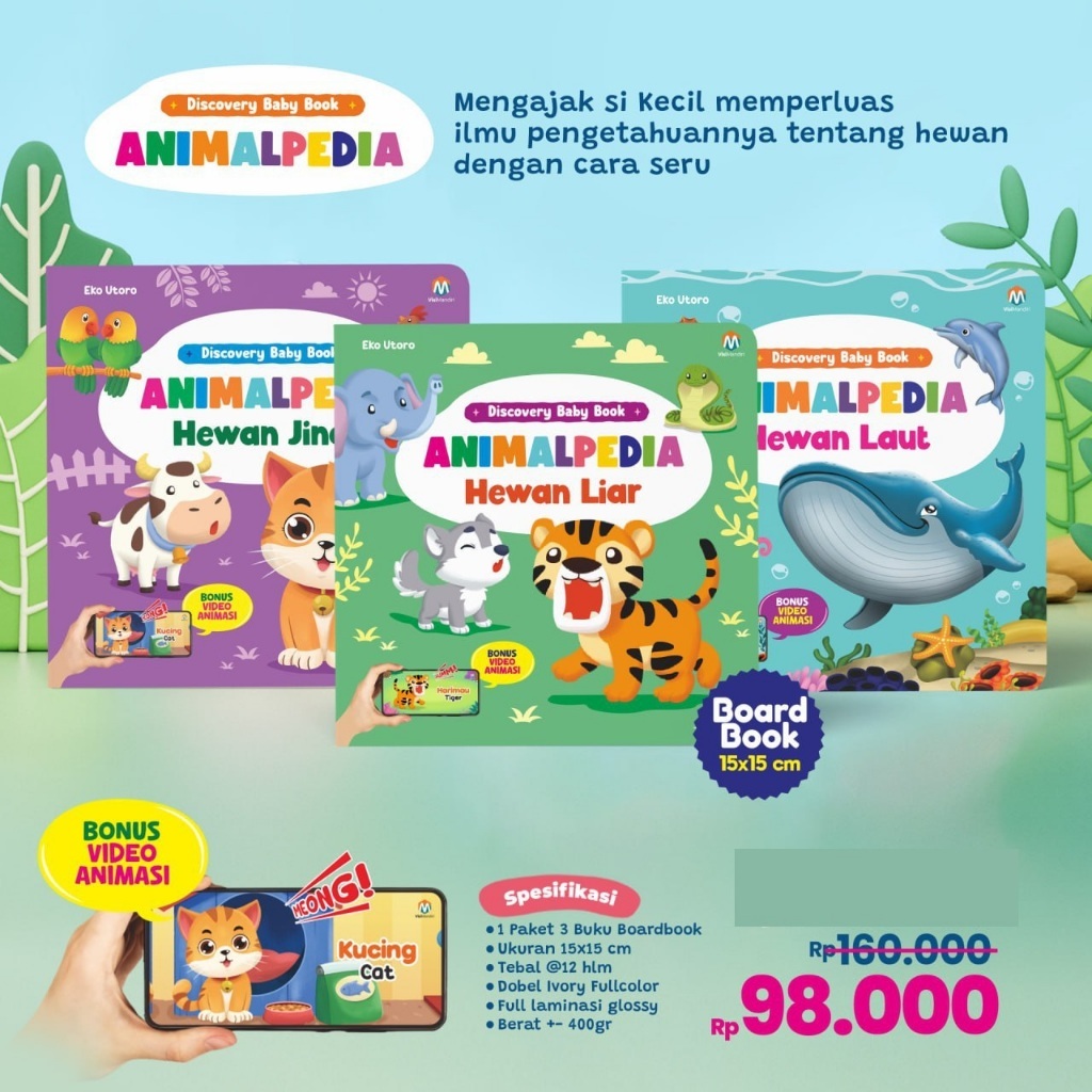 Buku Discovery Baby Book Animalpedia super lengkap edukasi bayi 0 12 bulan boardbook anak 1 2 tahun