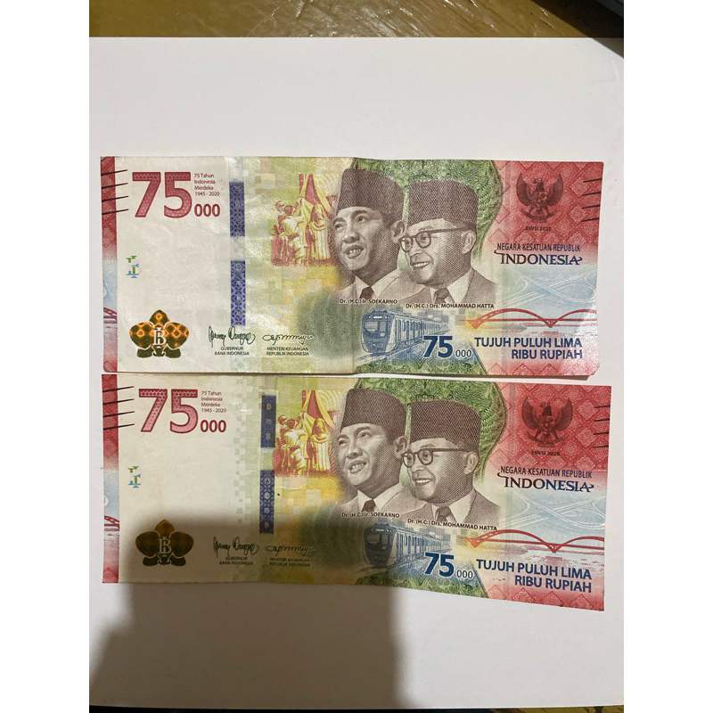 Uang 75 Ribu Asli