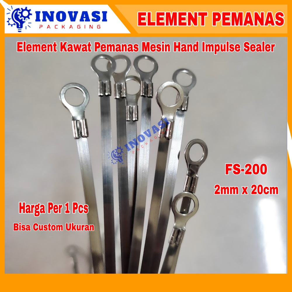Plat Kawat Pemanas Mesin Press Hand Sealer Lebar 2mm x 20cm Elemen Pemanas Hand Sealer FS-200