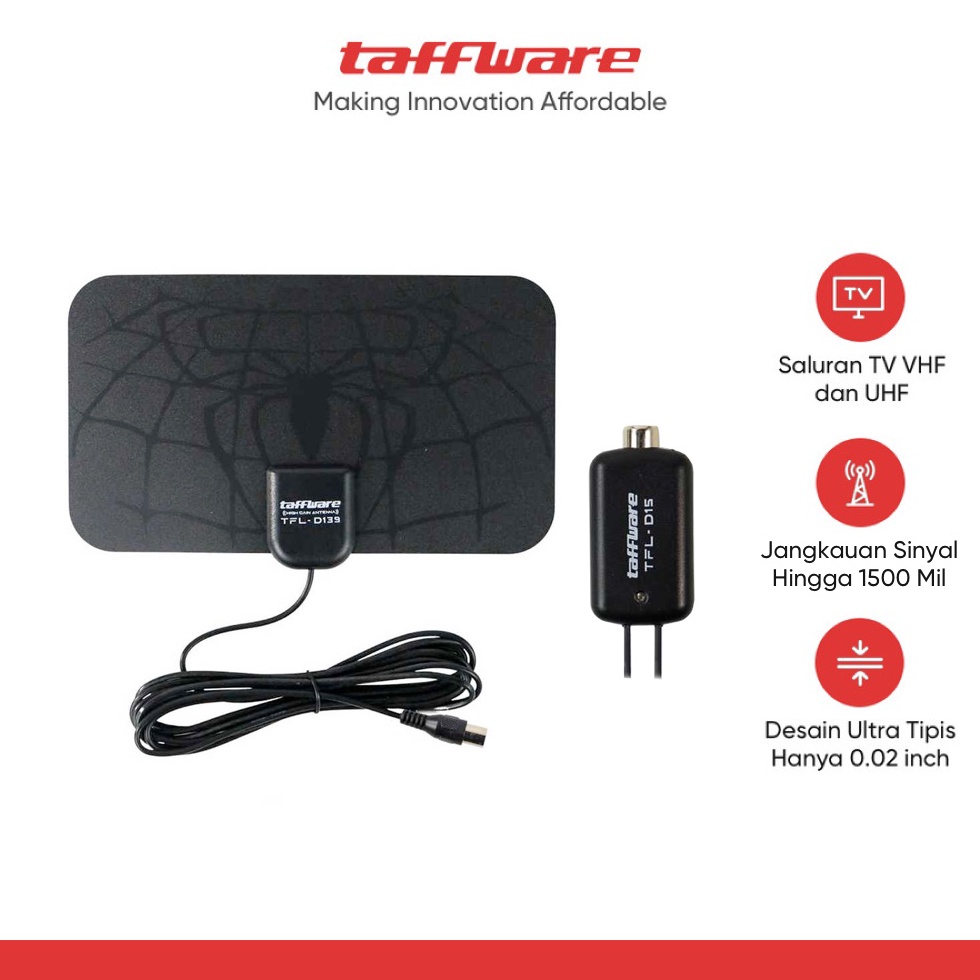 KODE I83U Taffware Antena TV Digital DVBT2 High Gain 25dB with Signal Booster Amplifier  TFLD139