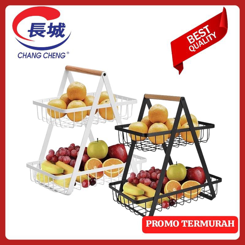 Keranjang Rak Dapur Rak   Buah Besi Rak Dapur Besi Kayu Serbaguna Dapur Rak 2