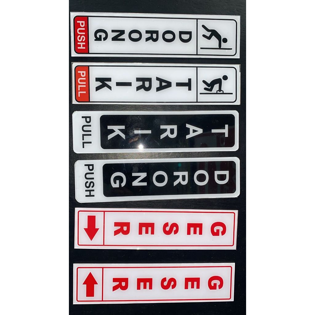 

MadGazan - Acrylic plat sign label tarik, dorong, geser, musholla, toilet, masuk, keluar, kasir dll