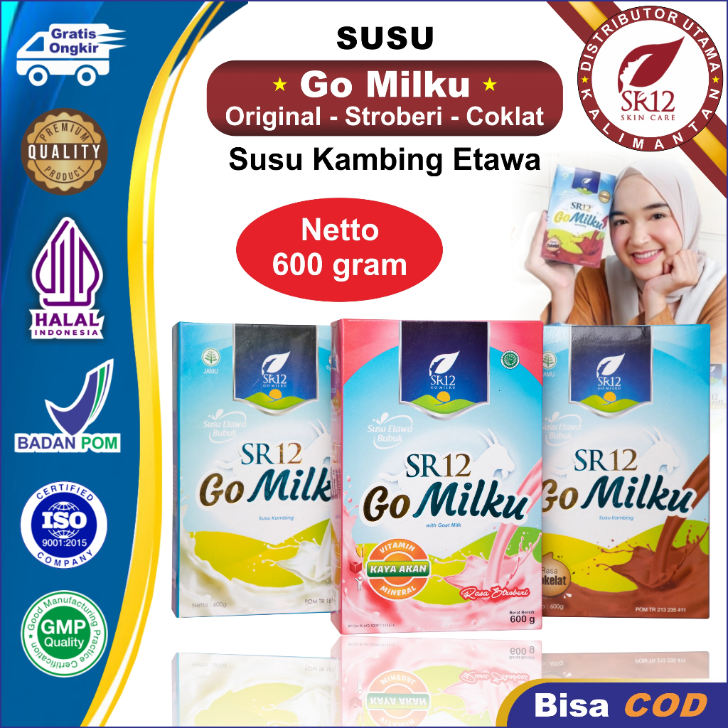 

Go Milku SR12 Susu Kambing Etawa Bubuk Rendah gula Bebas kolesterol Gomilku Anak & Dewasa Halal BPOM