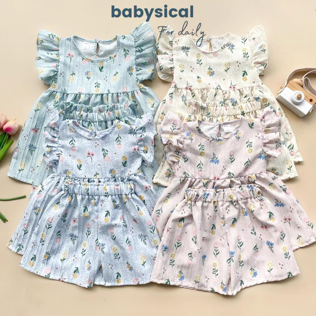 BABYSICAL 0-6 Tahun HAZEL SET - Set Baju Anak Perempuan Lucu / Setelan Baju Anak Perempuan Dress Cel