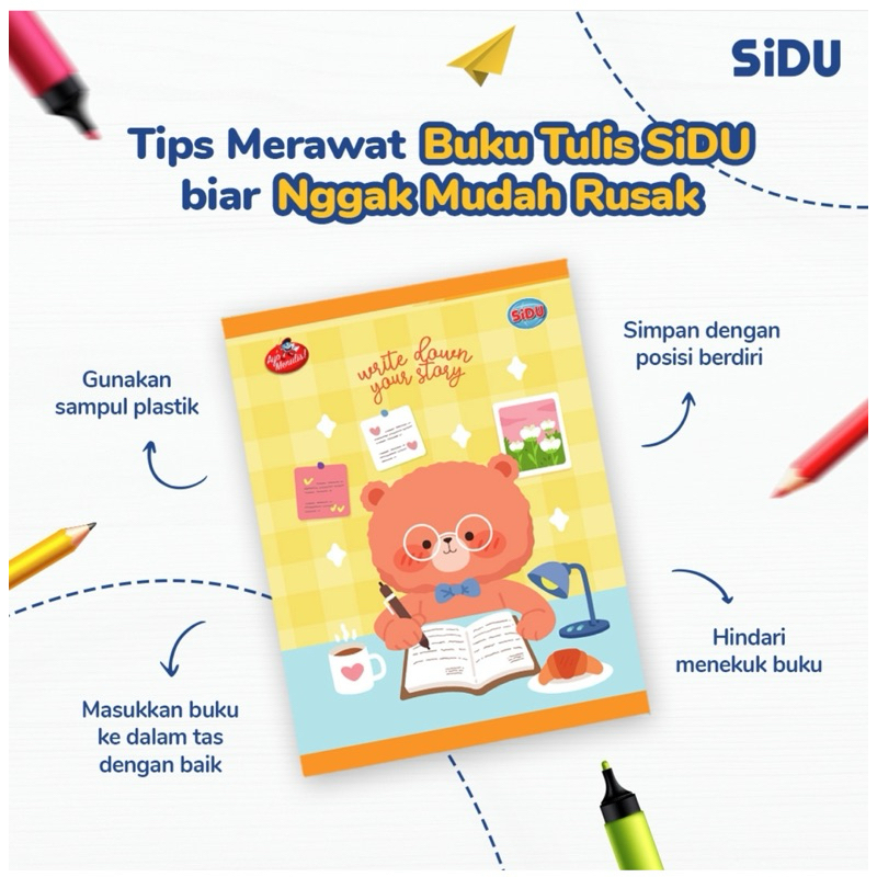 

BUKU TULIS SIDU 58 lembar (motif acak) isi 10 buku