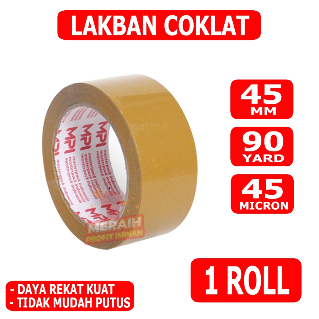 

Lakban Coklat 45 mm x 90 yard - Lakban Packing - Lakban MPI