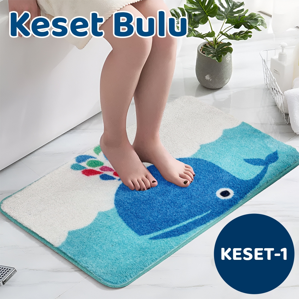 Homedekor Keset Kaki Lembut Anti Slip Keset Bulu Kamar Tidur Dapur Kamar Mandi Serbaguna Serap Air K