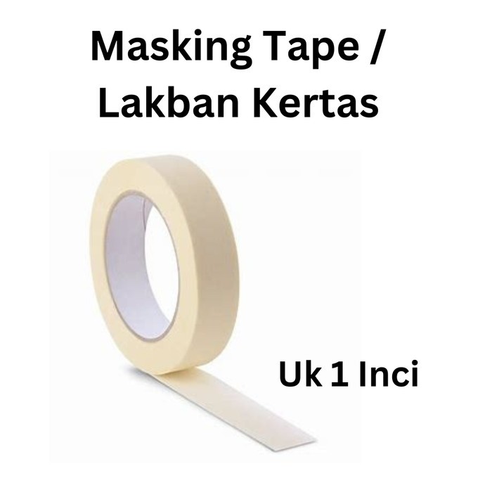 

Masking Tape Lakban Kertas 1 Inch Perekat Selotip Serbaguna Multifungsi Isolasi Paper Office stationery