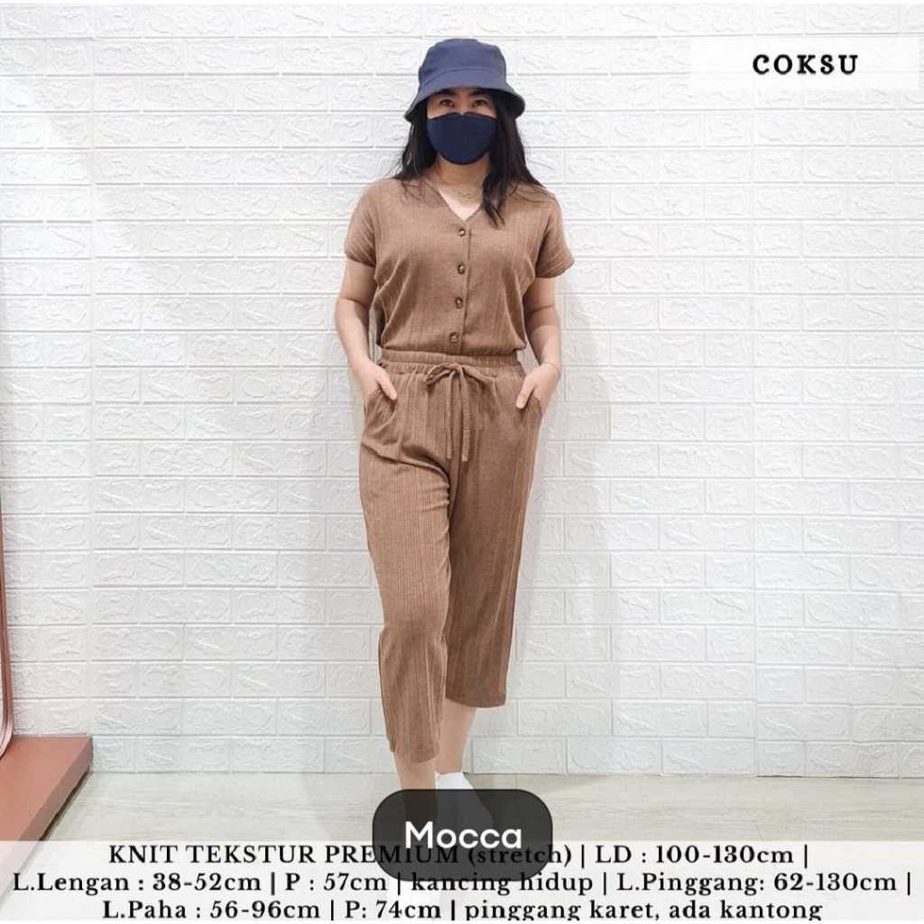 SETELAN setelan wanita estela bahan knit hornet premium one set kekinian jumbo xxl