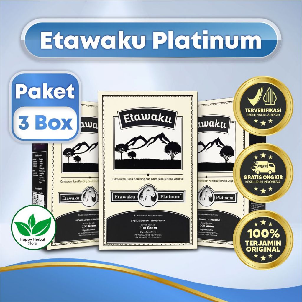 

Etawaku Platinum 3 Box Susu Etawa Murni & Rasa Original Solusi Bantu Masalah Gangguan Pernafasan