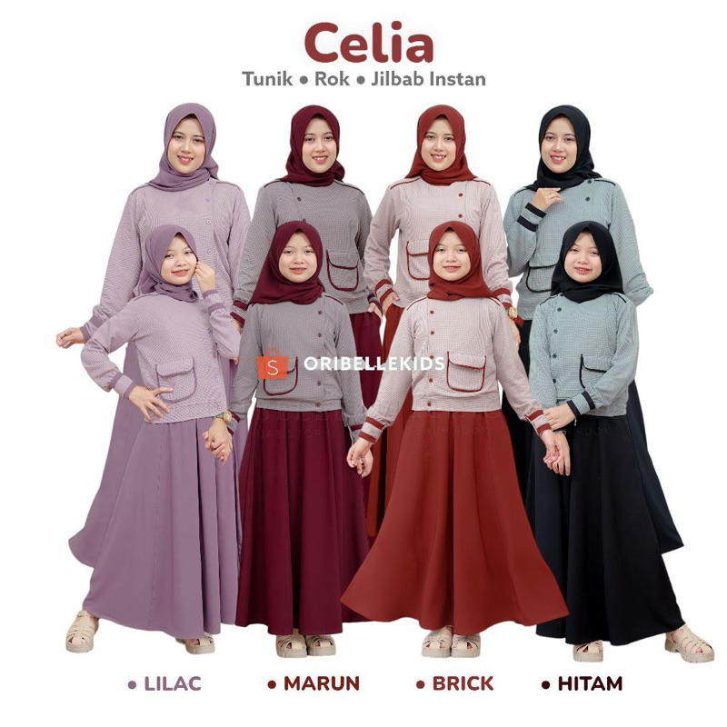 Celia Tunik anak/baju anak/one set/Knit set/setelan anak perempuan/stelan anak remaja