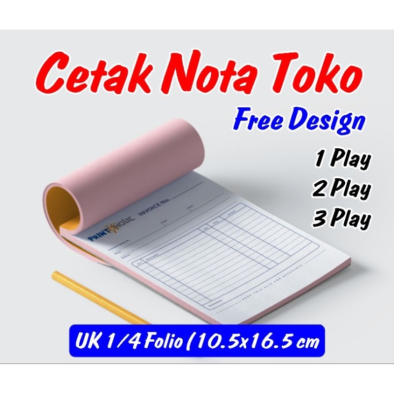 

Nota toko/nota Kontan/nota/laundry/faktur Uk 1/4 folio