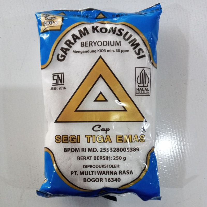 

Garam Halus | garam segitiga emas | garam beryodium 250gr