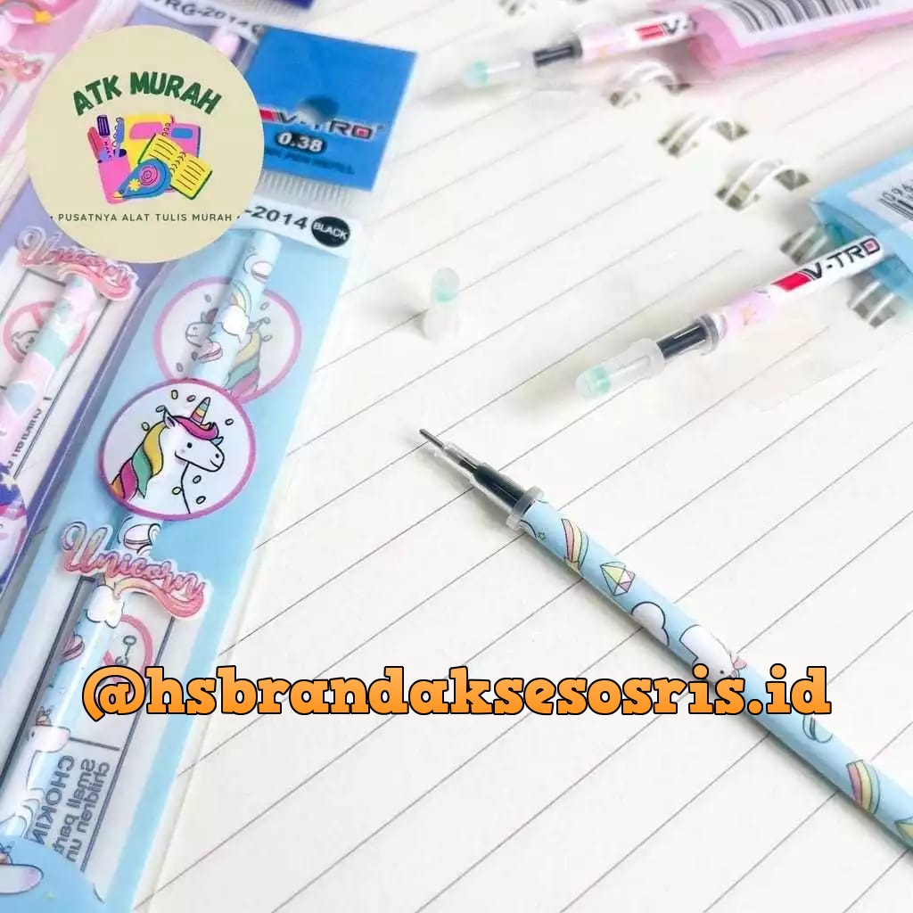 

ISI ULANG PEN GEL FANCY 0,5MM / REFILL TINTA PEN GEL KARAKTER OSTRONOT UNICORN / REFILL PULPEN GEL LUCU / CUTE REFILL BALLPOINT / RFG3734