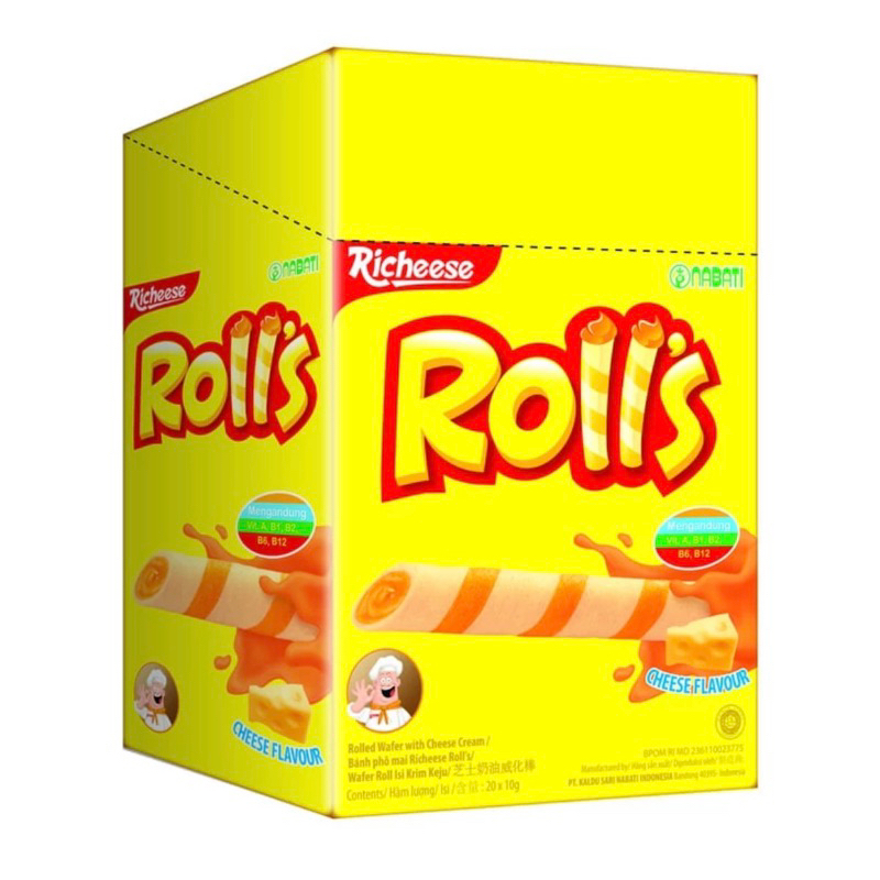 

NABATI ROLL’S KEJU NABATI RICHESE AHH’ KEJU COKLAT DAN UBI 1 KOTAK ISI 20 PCS