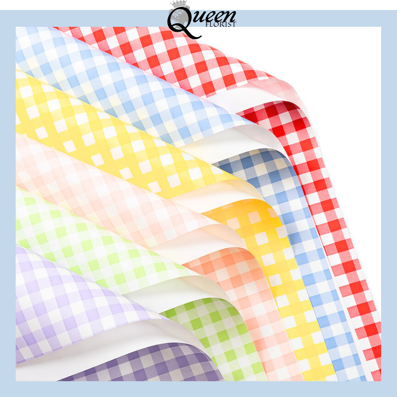 

Kertas Buket Taplak Cellophane Ecer Lembaran Bunga Wrapping Paper Square Pattern Motif Kotak 6012