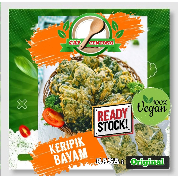 

kripik bayam rasa original kemasan 150 grm