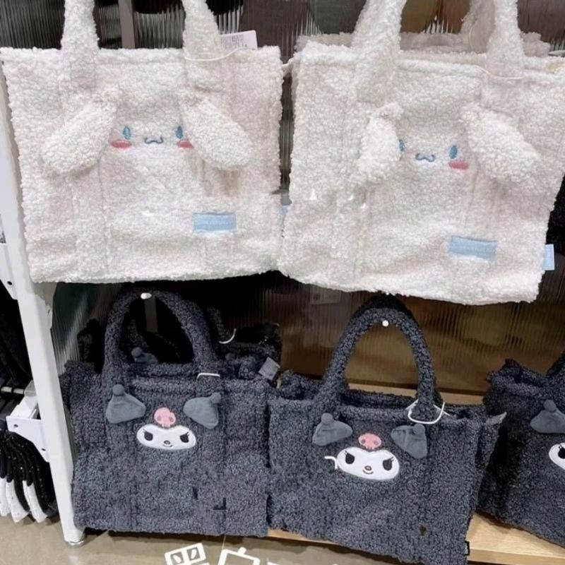 tas tenteng bulu cinnamorol, kuromi