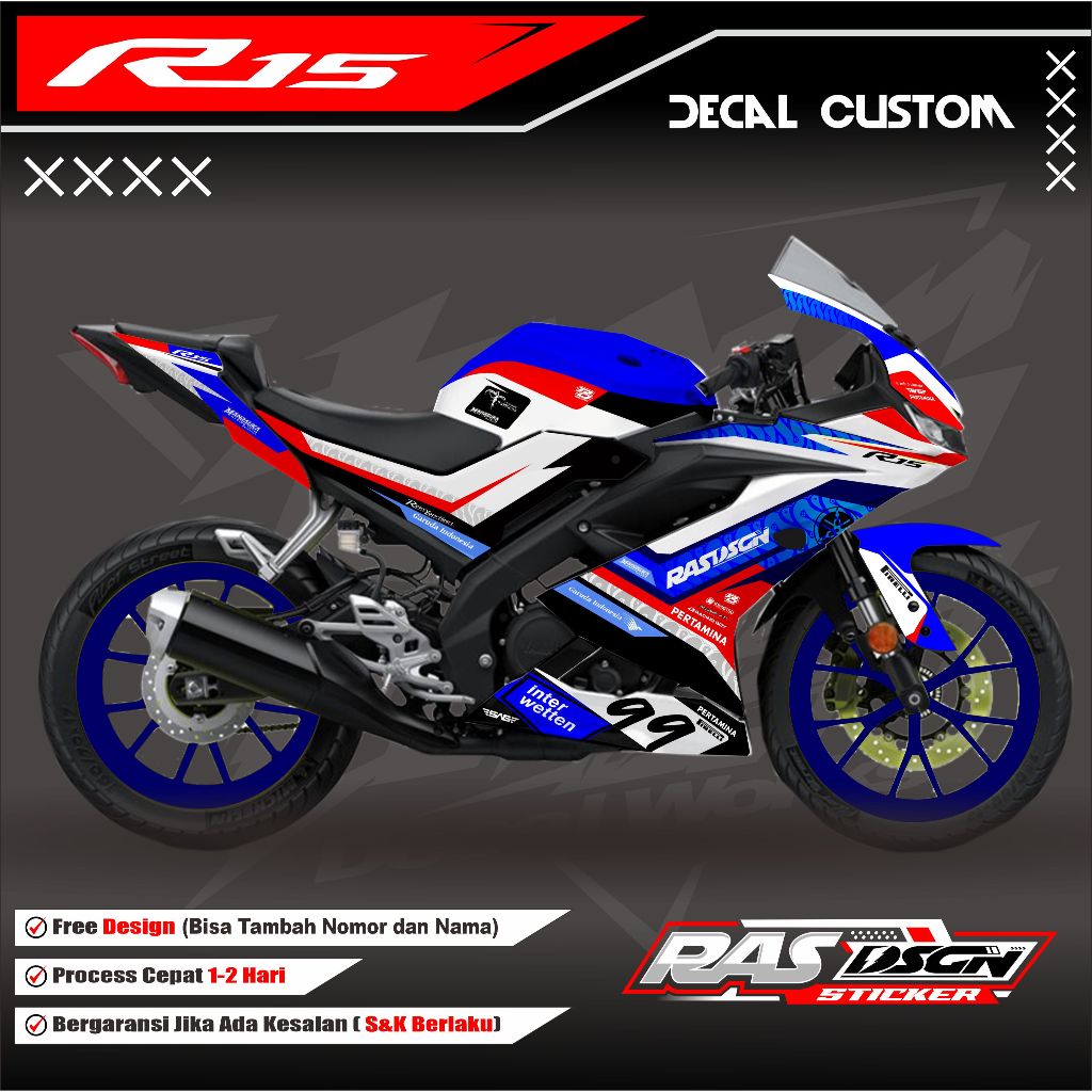 Decal R15 Custom Mandalika / Decal Mandalika R15 Custom / Full Decal R15