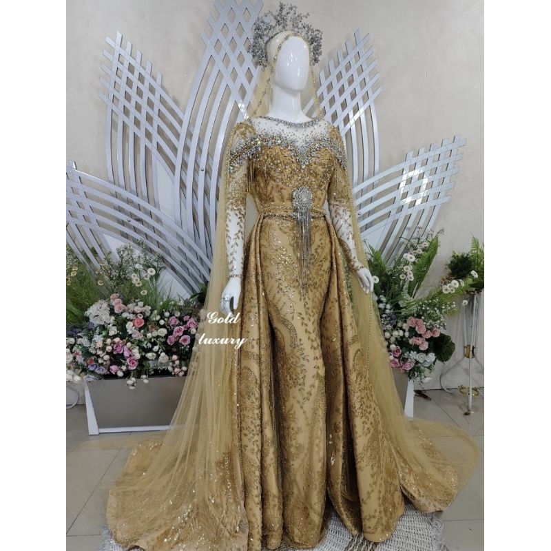Gaun slim gold Premium