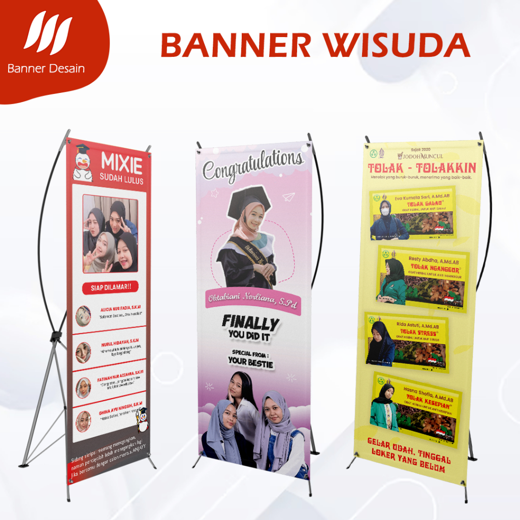 Jasa Desain X Banner Wisuda, Spanduk, Spanduk Wisuda Pernikahan, Promosi, dll