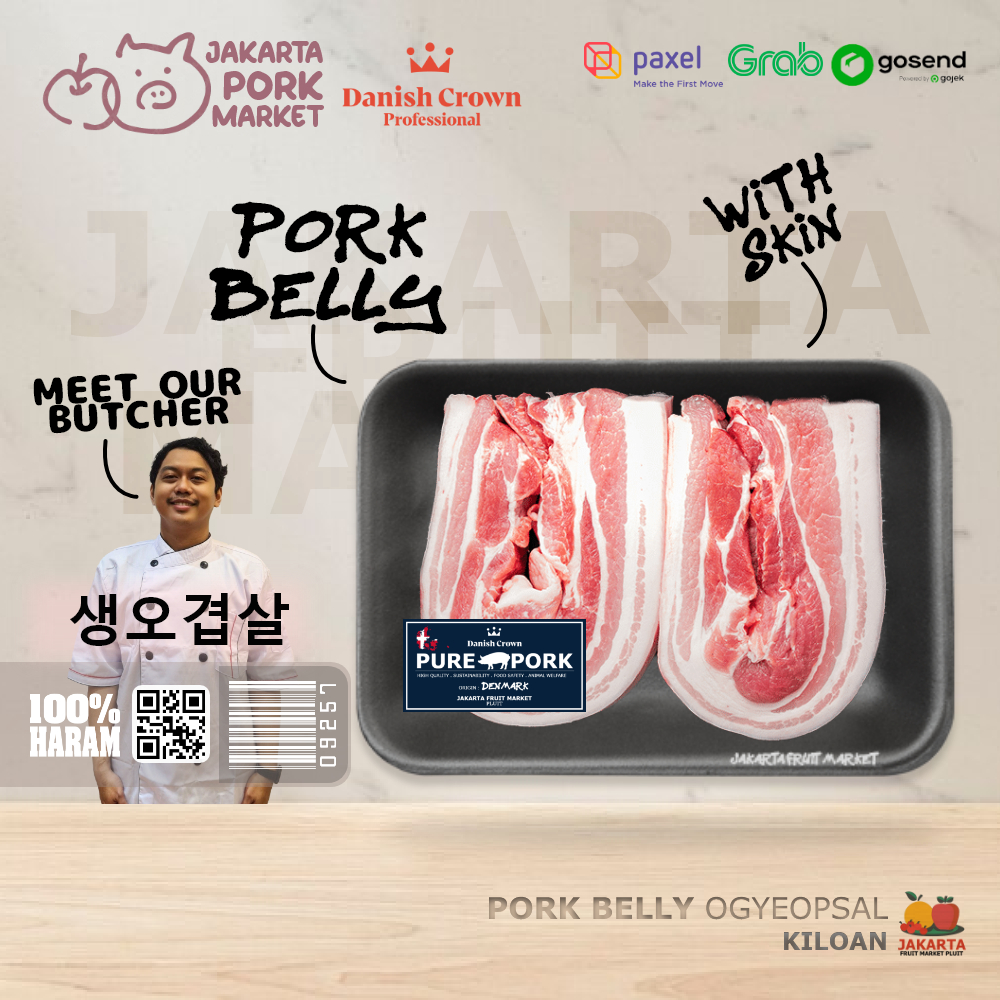 

OGYEOPSAL 오겹살 PORK BELLY With Skin / daging Perut babi dengan kulit