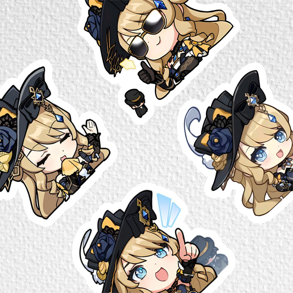 

[ VINYL & CHROMO 7 CM] cetak stiker Game/STIKER MURAH TEMA Ghensin impact [ NAVIA ]/genshin stiker