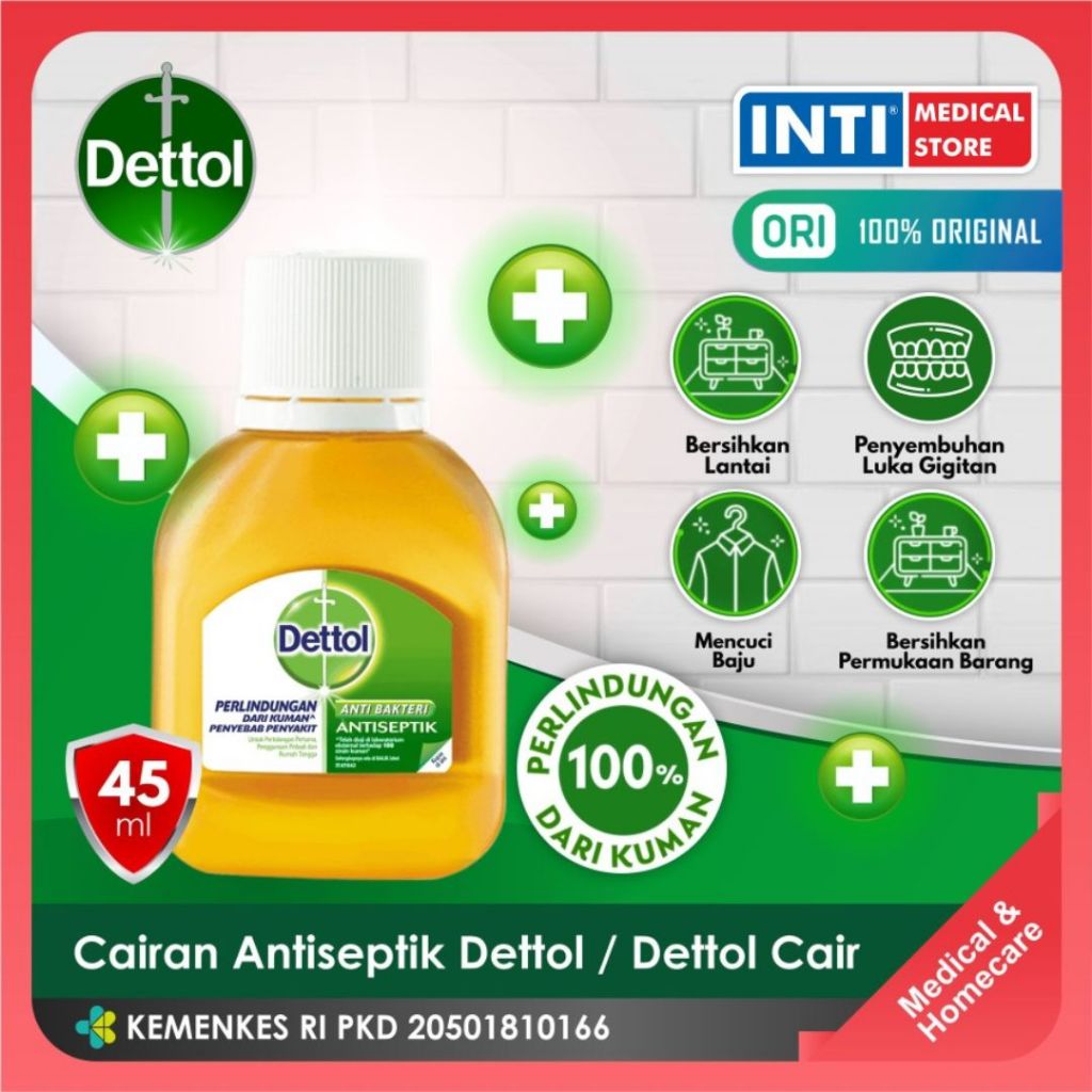 DETTOL Antiseptik Dettol / Cairan Antiseptik Dettol / Dettol Cair - 45ml