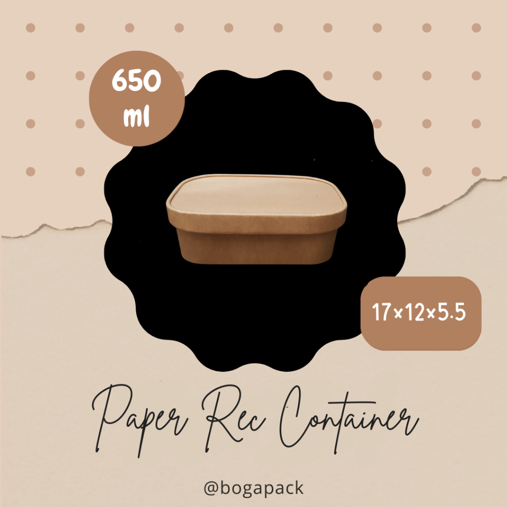 Food Container Brown Kraft 650ml / Brown Kraft Container / Paper Lunch Box / Food Box