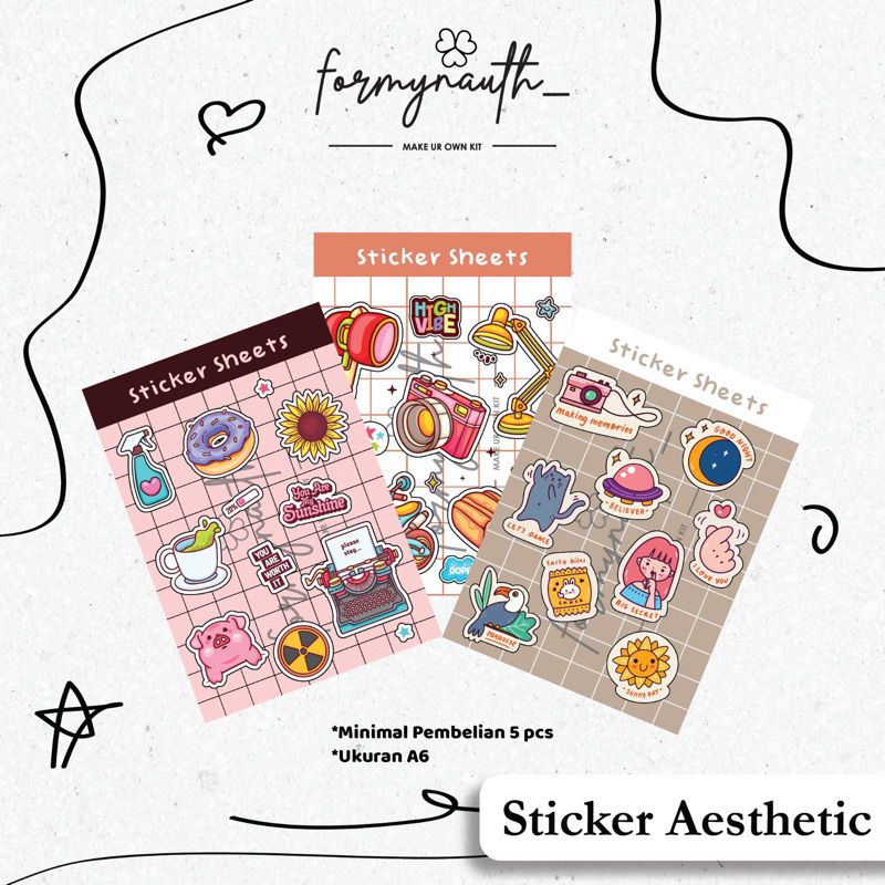 STICKER LUCU/STICKER CUTE/STICKER AESTHETIC/STICKER KISS CUTE/STICKER MURAH